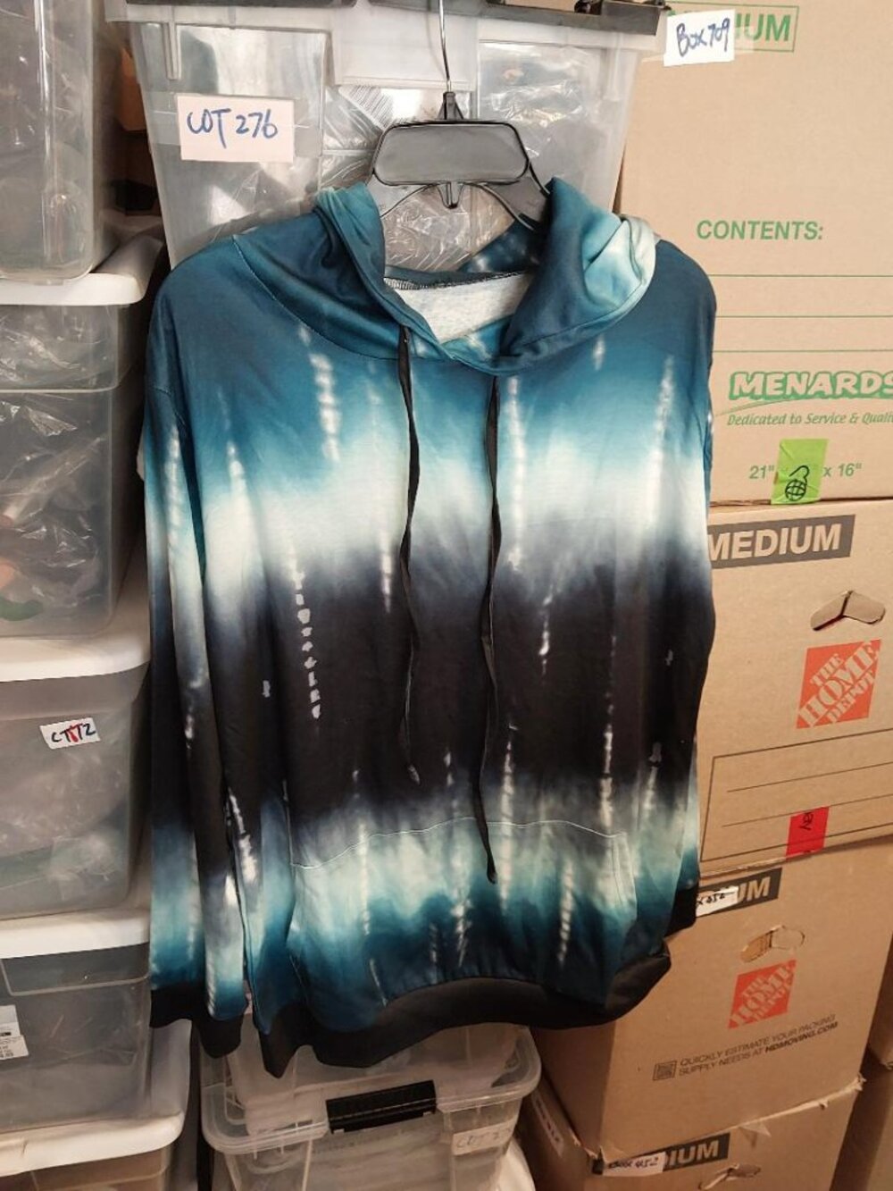 NEW ! Men Tie Dye Sweatshirt Hoodie Drawstring Pull Over Size L